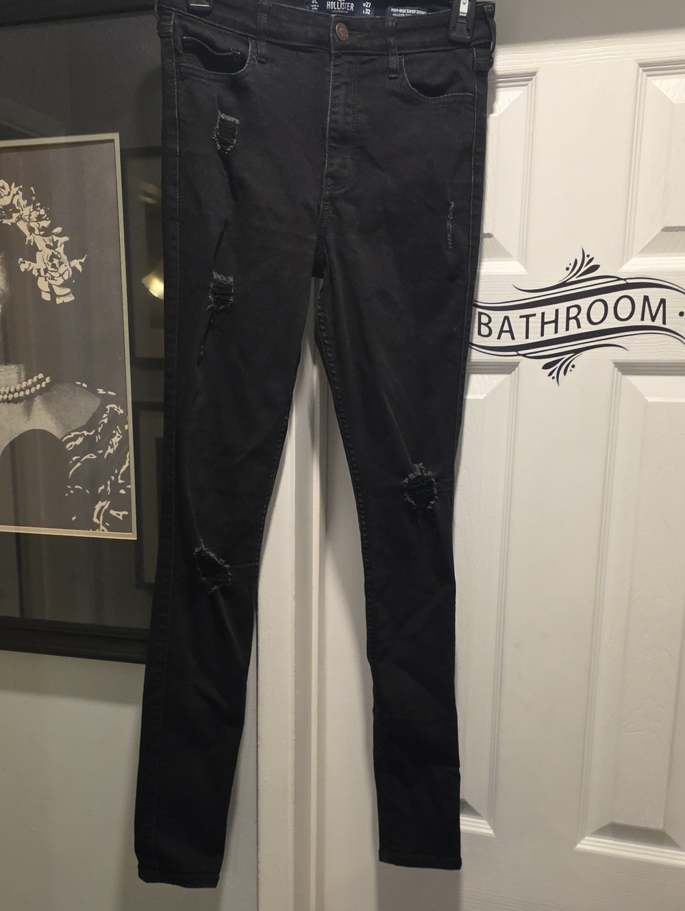 Hollister Black Ripped Skinny Jeans for Men